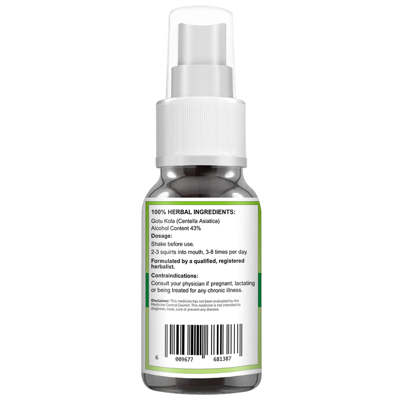 Gotu Kola Spray (Centella Asiatica) Pennywort 50ml