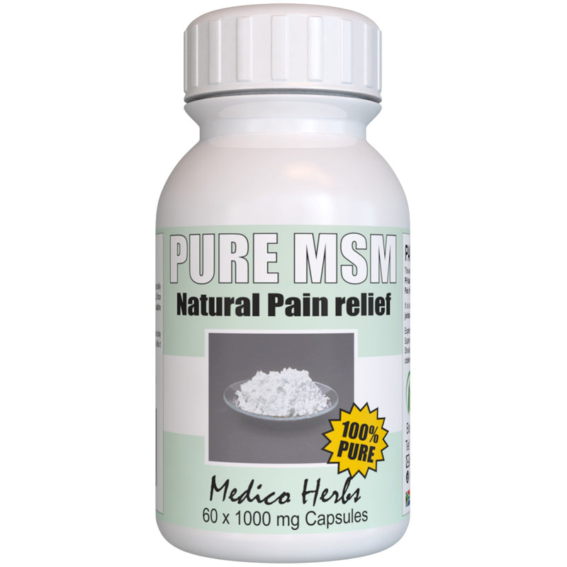 Pure Distilled MSM Pain relief Capsules 60 x 1000mg.