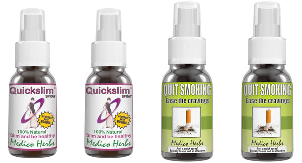 Quit Smoking and Quickslim weight control pack (4 bottles)